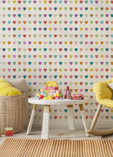 Papel de Parede Infantil - Corações De Amor